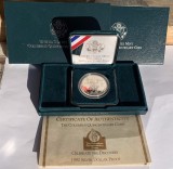 USA 1 Dolar Argint 1992 Proof Columbus Quincentenary Cutie originala + atestat, America de Nord