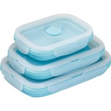 Pachet 3 caserole pliabile eMazing, din silicon, rezistenta la temperaturi ridicate, usor de depozitat si curatat, 350/500/800 ml, utilizare in cuptor