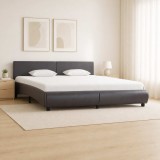 Cumpara ieftin Cadru de pat cu LED, gri, 160 x 200 cm, piele ecologica