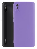 Husa Silicon Silk Touch compatibila cu Xiaomi Redmi 9A, interior catifea, Mov