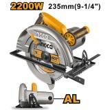 Fierastrau circular 2200 w, 235 mm, 3800 rpm, carcasa aluminiu - Ingco CS2358