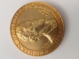 medalie bronz aurit ,CIPRIAN PORUMBESCU 1853-1883 , diametru 60 mm