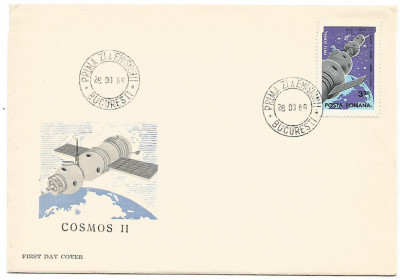 (No1) FDC ROMANIA-L.P.697 -Cosmos II -1969 foto