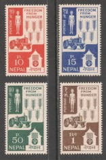 Nepal 1963 - FAO, tractor, serie neuzata foto