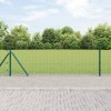 VidaXL &Icirc;ngrădire din Fier Sudat cu 13 St&acirc;lpi cu Flanșă Verde 0.4x100 m Oțel