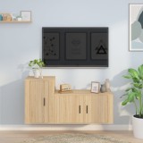 Cumpara ieftin Set dulap TV, 2 piese, stejar sonoma, lemn prelucrat