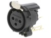 Soclu XLR Mamă 3 Pin Drept cu Buton Negru 6A, Neutrik
