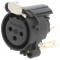Soclu XLR Mamă 3 Pin Drept cu Buton Negru 6A