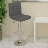 VidaXL Scaun de bar, gri &icirc;nchis, material textil