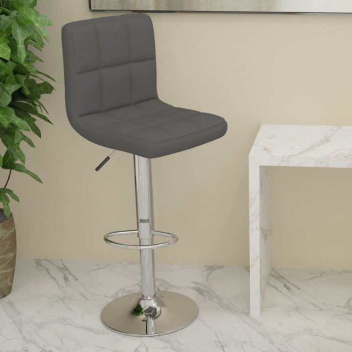 Scaun de bar, gri &icirc;nchis, material textil