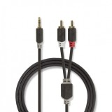 Cablu audio jack stereo 3.5mm la 2 x RCA T-T 5m, Nedis CABW22200AT50