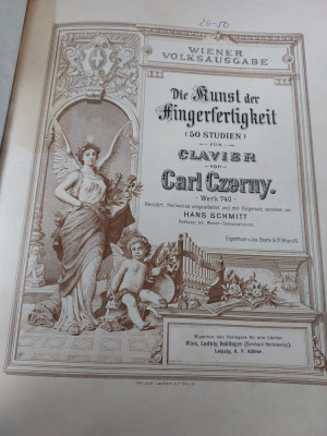 Partitura veche pian: Studii Carl Czerny OP. 740, nr 26-50 foto