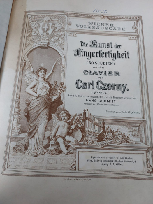 Partitura veche pian: Studii Carl Czerny OP. 740, nr 26-50