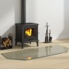 vidaXL Placă Sticlă Șemineu Hexagonală 120x50cm, Sticlă Securizată, Margine Lustruită, Transparentă, Protecție Podea