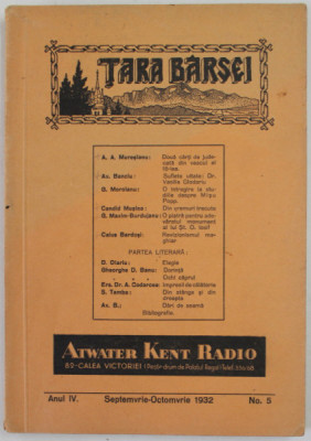 TARA BARSEI , REVISTA , ANUL IV , NR. 5 , SEPTEMBRIE - OCTOMBRIE , 1932 foto