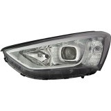 Far Hyundai Santa Fe (DM), 05.2012-10.2016, partea Stanga, electric, tip bec D3S+H7, fara bec, fara balast, cu motoras, cu lumini de zi pe LED, TYC