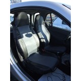 2 x Smart ForTwo Huse Scaune Masini Auto Negru Gri Piele Textile