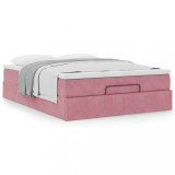 Cumpara ieftin Gossi cadru de pat otoman cu saltea roz 140x190cm catifea