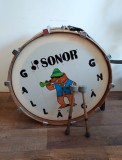 Toba mare bass SONOR Professional portabila pentru fanfara, vintage, lemn