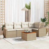 VidaXL Set de Sofa pentru Grădină 6 pcs Bej, alb 55 x 55 x 37 cm