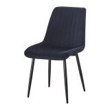 Scaun tapitat cu stofa tip catifea AB176, de living si bucatarie, cadru metalic, 88x47x42 cm, negru