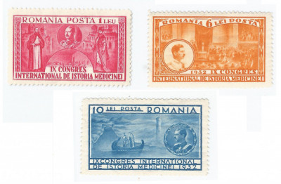 Romania, LP 99/1932, Al IX-lea Congres International de Istoria Medicinei, MNH foto