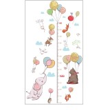 Metru Sticker Autocolant, Baloane si Animale Salbatice, pentru Masurare Inaltime Copii, CBD CORAL BEST DEALS Alb 60 cm 90 cm 60 cm Alb 1 Folie