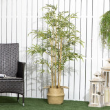 HOMCOM Arbore de Bambus Artificial in Ghiveci, Plante Artificiale Pentru Interior si Exterior pentru Decorarea Sufrageriei de Acasa, 150 cm, Verde