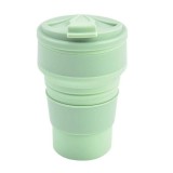 Pahar pliabil din silicon eMazing, pentru calatorii, camping, 350 ml, 8.2x6.3x9.1 cm, verde