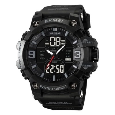 Ceas Sport Barbatesc SKMEI 2222 , Analog-Digital, Dual Time, Cronometru, Alarma, Rezistent la Apa 50m, Design Robust foto
