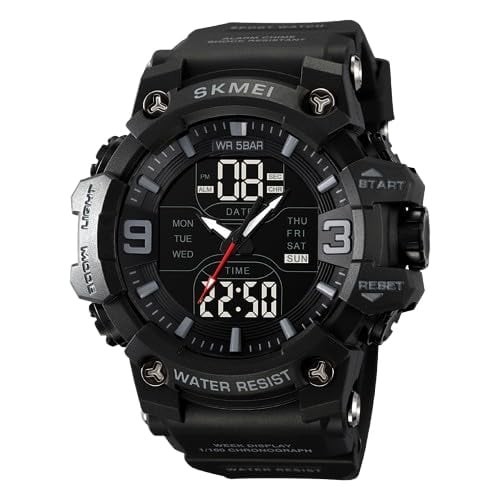 Ceas Sport Barbatesc SKMEI 2222 , Analog-Digital, Dual Time, Cronometru, Alarma, Rezistent la Apa 50m, Design Robust