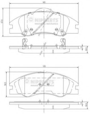 Set placute frana,frana disc KIA CERATO limuzina (LD) (2004 - 2016) NIPPARTS J3600326