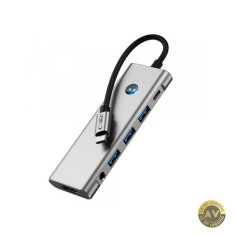 Hub USB-C Tech-Protect HB04 1 x USB-A 3.0 - 2 x USB-A - 2 x USB-C - 1 x HDMI - 1 x SD - 1 x microSD - 1 x Jack 3.5mm Gri