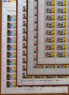 RO 2005 ,LP 1686 , &amp;quot;Cercetasii Romaniei &amp;quot; in coli de 50 de serii (5X10) ,MNH foto