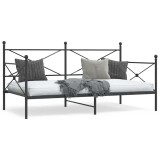 Cumpara ieftin Pat de zi fără saltea Negru 100x190 cm Oțel
