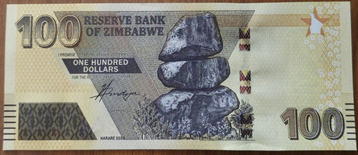 100 dollars 2020, Zimbabwe