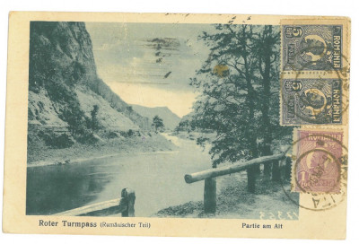 2501 - TURNU-ROSU, Defileul Oltului, Romania - old postcard - used - 1924 - TCV foto