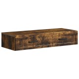 vidaXL Masă laterală montată pe perete Stejar fumuriu Lemn prelucrat 899350