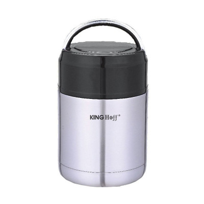 Termos Kinghoff KH 4374, 650ml, Pereti dubli inox, Pentru alimente, Argintiu foto