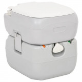 Toaleta portabila de camping, gri si alb, 22+12 L, HDPE GartenMobel Dekor, vidaXL