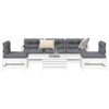 Gossi set canapea de gradina, 6 piese, alb, lemn masiv pin