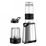 Blender Albatros Energy Mix, 600 W, 1 viteză (Pulse), Vas mixare 0.57 L, Lame inox, R&acirc;şniţă, Capac siguranţă, Negru/Inox