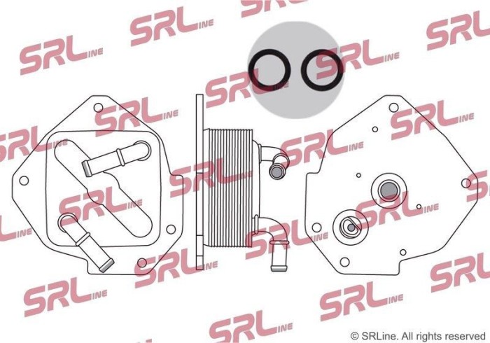 Radiator racire ulei motor, termoflot Mazda 3 19, 6, Cx-5, Cx-5, motor: 2.2 Skyactiv-D, garnituri incluse, 100x100x47, SRLine, Aluminiu, SH0114700