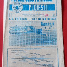 Program meci fotbal PETROLUL PLOIESTI - GAZ METAN MEDIAS (15.11.1981)