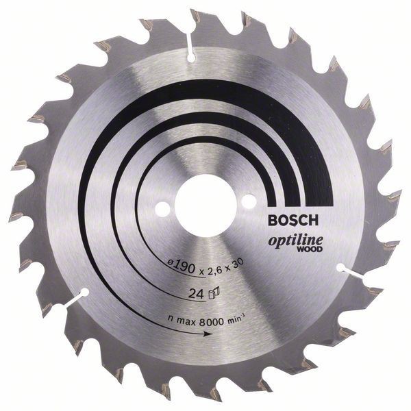 Bosch Panza ferastrau circular Optiline Wood, 190x30x2.6mm, 24T ProAdvanced PowerfulTools