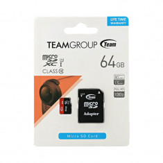Card Memorie 64 GB Micro SDXC+Adaptor SD UHS-I Team foto