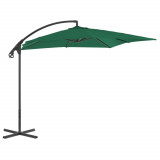 Umbrela suspendata cu stalp din otel, verde, 250 x 250 cm GartenMobel Dekor, vidaXL