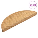 vidaXL Covorașe scară autoadezive aspect sisal 30 buc 56x17x3 cm sisal 3365865