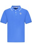 Cumpara ieftin Tricou polo barbati, cu mini logo brodat si detalii pe guler, Regular fit, Albastru, S