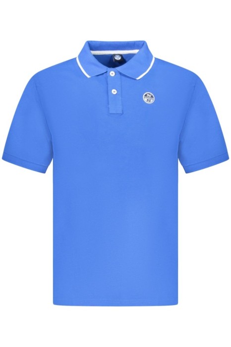 Tricou polo barbati, cu mini logo brodat si detalii pe guler, Regular fit, Albastru, S